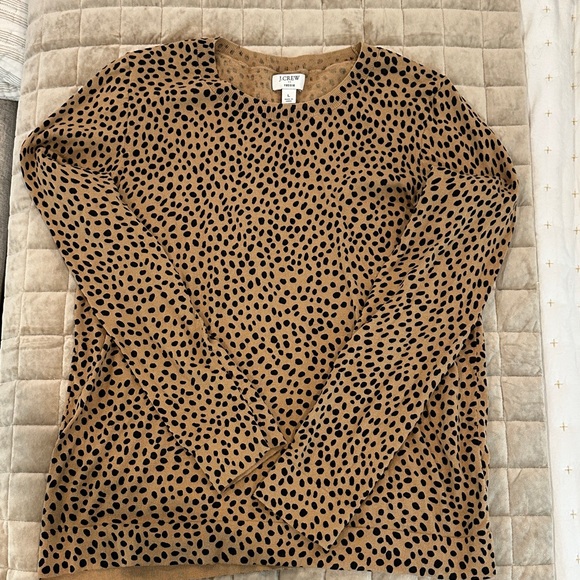J. Crew Sweaters - J. Crew Women's Long Sleeve Leopard Print Top - Brown and Black